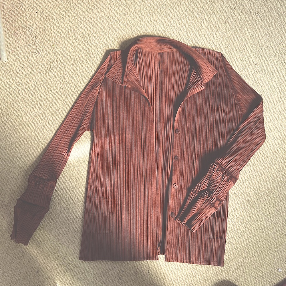Lovely rich rust color Pleats Please shirt